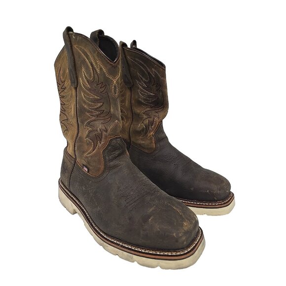 Thorogood Men's 11 "Steel Toe Western Wellington 804-4331 (U.S.A.) Brown 11 2E - Picture 1 of 8